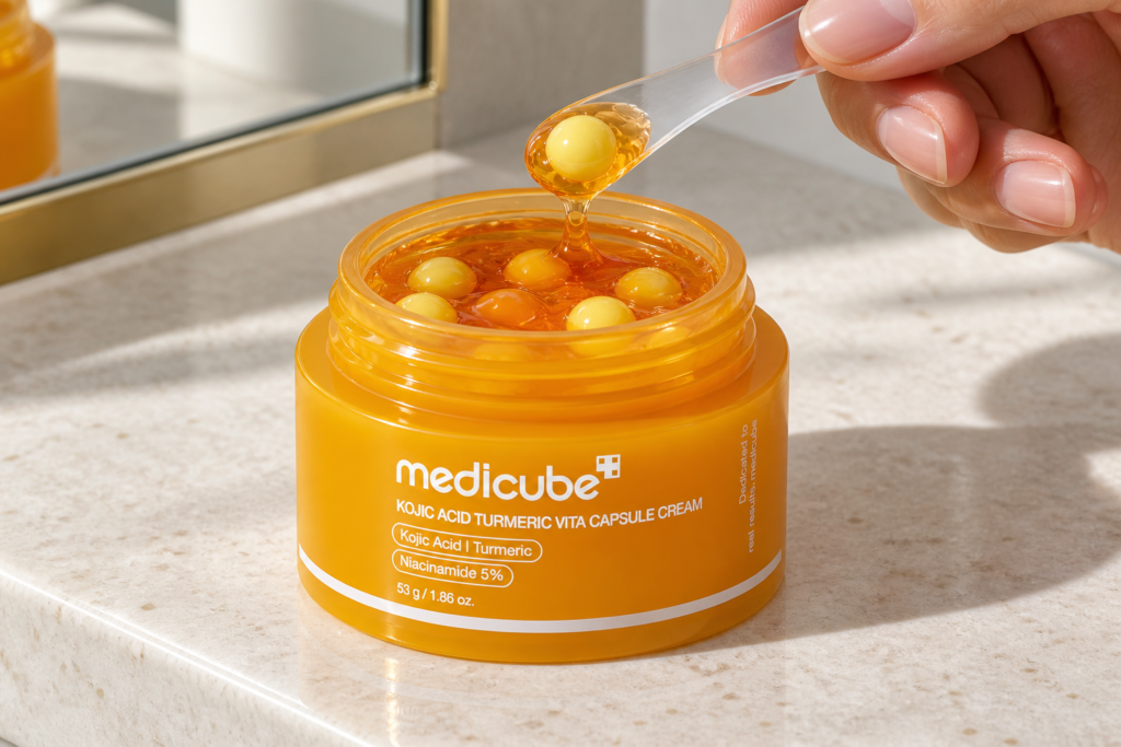 Medicube Kojic Acid Turmeric Vita Capsule Cream: guía de uso