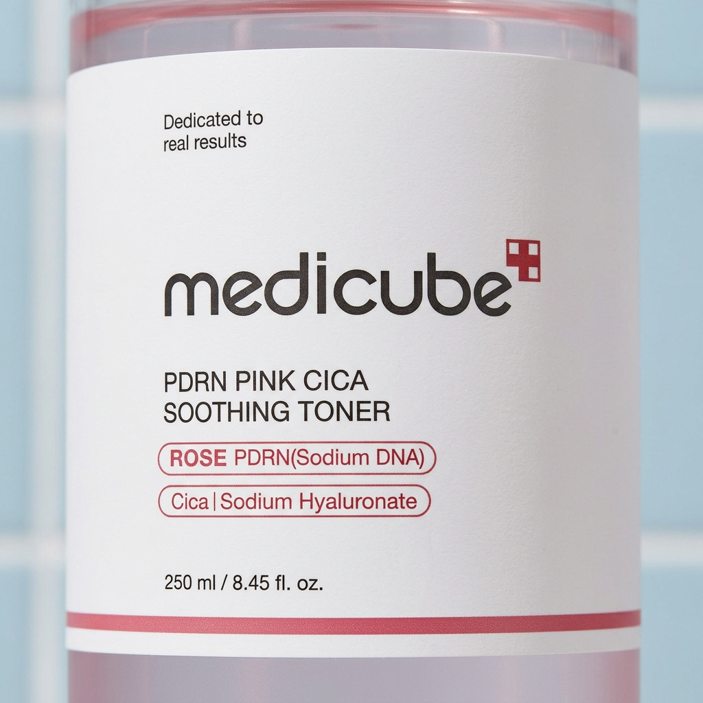 Frasco de referencia Rose de PDRN Pink Cica Soothing Toner de 250 ml