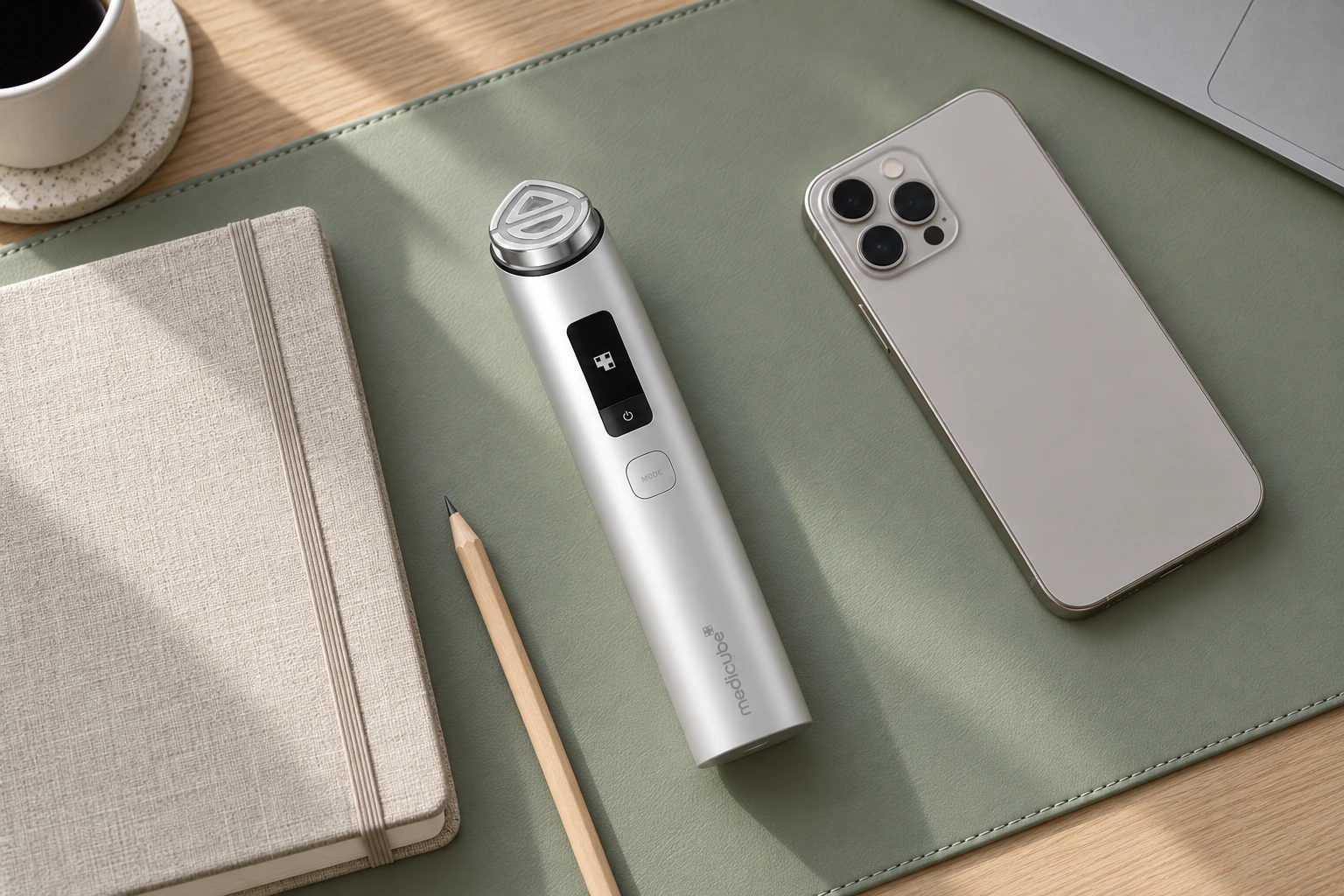Booster Pro X2 junto a un teléfono y una agenda